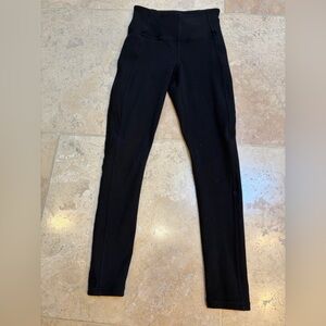 Zella Women’s Black Ribbed High-Waist Black Leggings